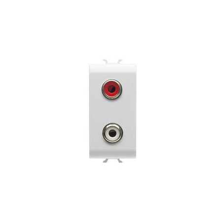 Audio and video priza - double rca - 1 module - white - chorus