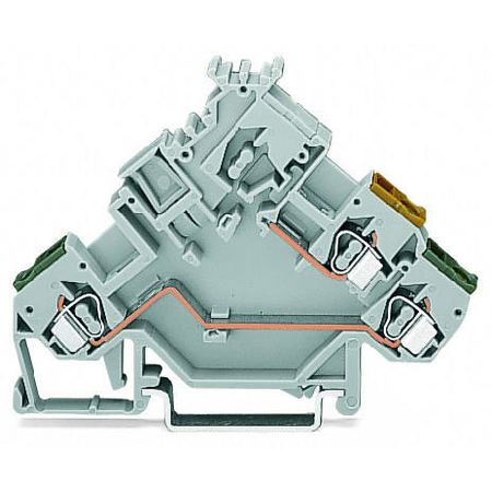 3-conductor actuator supply terminal block; with colored conductor entries; 2.5 mm²; CAGE CLAMP®; 2,50 mm²; gray