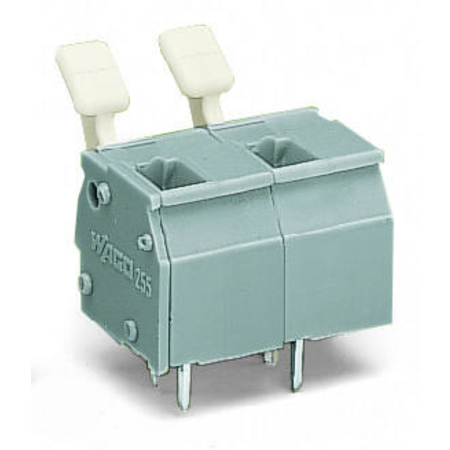 PCB terminal block; finger-operated levers; 2.5 mm²; Pin spacing 10/10.16 mm; 4-pole; CAGE CLAMP®; commoning option; 2,50 mm²; gray