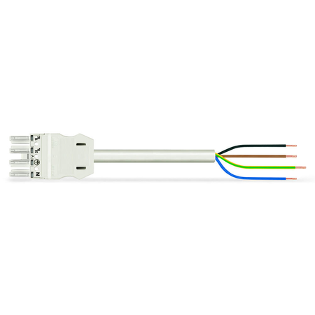 pre-assembled connecting cable; Eca; Socket/open-ended; 4-pole; Cod. A; H05Z1Z1-F 4G 1.5 mm²; 1 m; 1,50 mm²; white