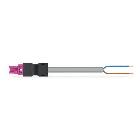 pre-assembled connecting cable; B2ca; Socket/open-ended; 2-pole; Cod. B; 8 m; 1,00 mm²; pink