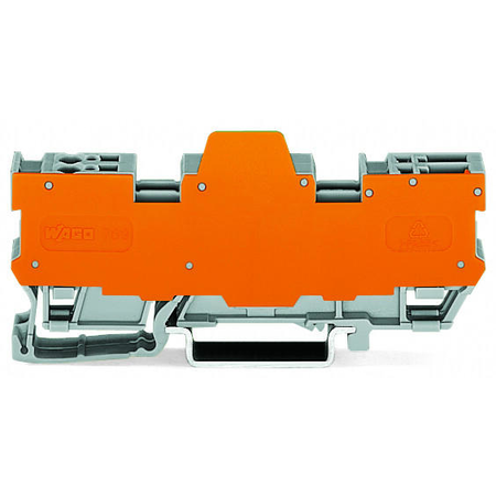 1-conductor/1-pin terminal block for pluggable modules; 8-pole; with 2 jumper positions; with orange separator plate; for DIN-rail 35 x 15 and 35 x 7.5; 4 mm²; CAGE CLAMP®; 4,00 mm²; gray