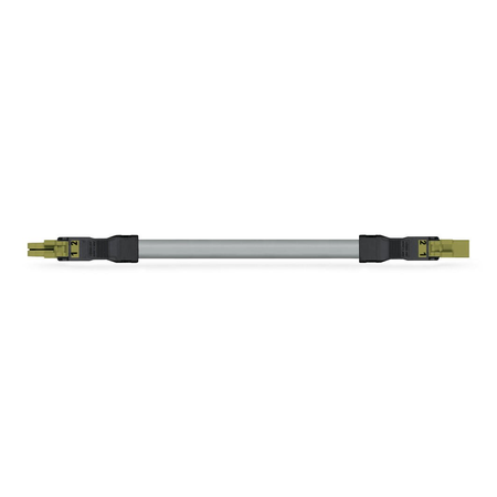 pre-assembled interconnecting cable; Eca; Socket/plug; 2-pole; Cod. B; Control cable 2 x 1.0 mm²; 1 m; 1,00 mm²; light green