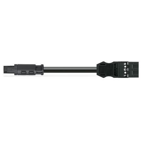 pre-assembled adapter cable; Eca; Socket/plug MIDI; 3-pole; Cod. A; H05Z1Z1-F 3G 2.5 mm²; 3 m; 2,50 mm²; black