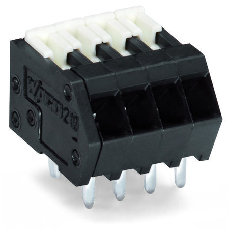 THR PCB terminal block; Locking slides; 0.5 mm²; Pin spacing 2.54 mm; 7-pole; CAGE CLAMP®; 0,50 mm²; black