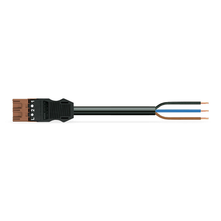 pre-assembled connecting cable; Eca; Plug/open-ended; 3-pole; Cod. S; 7 m; 1,50 mm²; brown