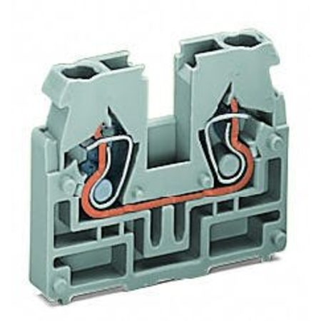 2-conductor end terminal block; suitable for Ex i applications; without push-buttons; without snap-in mounting foot; 2.5 mm²; CAGE CLAMP®; 2,50 mm²; blue