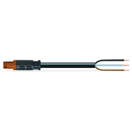 pre-assembled connecting cable; Eca; Socket/open-ended; 3-pole; Cod. S; H05VV-F 3 x 1.5 mm²; 4m; 1,50 mm²; brown