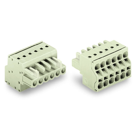 2-conductor female connector; 100% protected against mismating; 2.5 mm²; Pin spacing 5 mm; 10-pole; 2,50 mm²; light gray