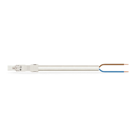 pre-assembled connecting cable; Eca; Plug/open-ended; 2-pole; Cod. A; H05VV-F 2 x 1.0 mm²; 1 m; 1,00 mm²; white