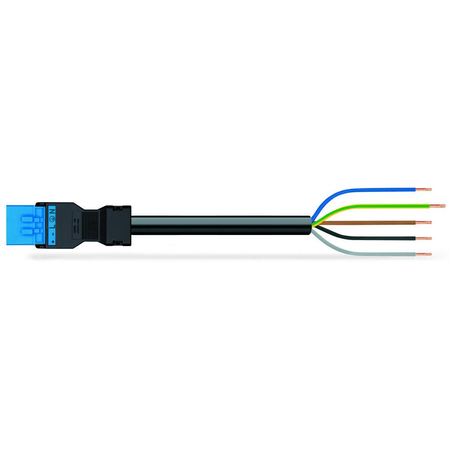 pre-assembled connecting cable; Eca; Plug/open-ended; 5-pole; Cod. I; H05Z1Z1-F 5G 1.5 mm²; 7 m; 1,50 mm²; blue