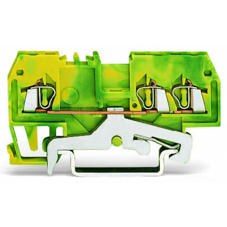 3-conductor ground terminal block; 1.5 mm²; suitable for Ex e II applications; center marking; for DIN-rail 35 x 15 and 35 x 7.5; CAGE CLAMP®; 1,50 mm²; green-yellow