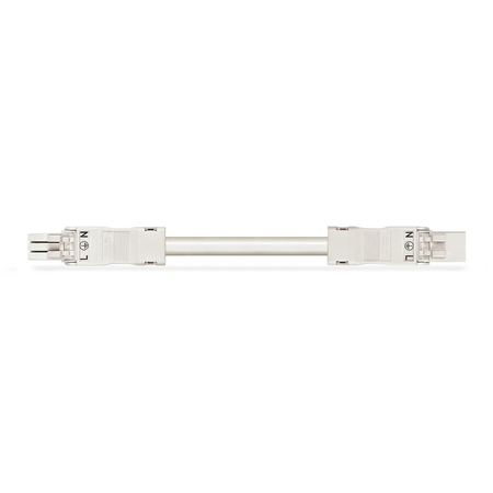 pre-assembled interconnecting cable; Eca; Socket/plug; 3-pole; Cod. A; 2 m; 1,00 mm²; white