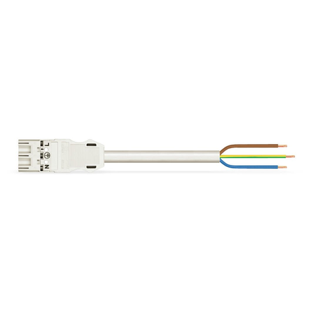 pre-assembled connecting cable; Eca; Plug/open-ended; 3-pole; Cod. A; H05Z1Z1-F 3G 2.5 mm²; 2 m; 2,50 mm²; white