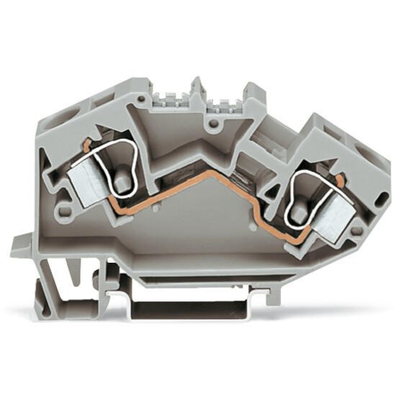 2-conductor through terminal block; 10 mm²; suitable for Ex e II applications; center marking; for DIN-rail 35 x 15 and 35 x 7.5; CAGE CLAMP®; 10,00 mm²; light gray