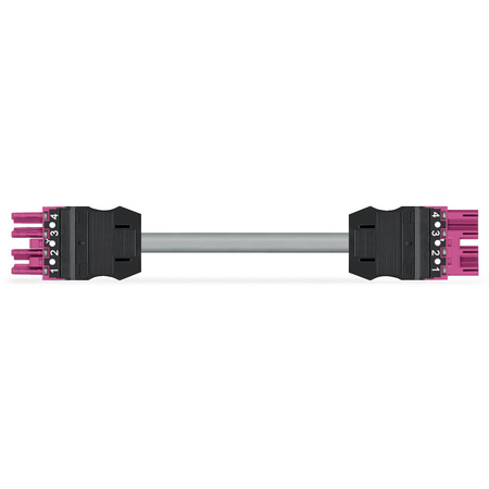 pre-assembled interconnecting cable; Eca; Socket/plug; 4-pole; Cod. B; Control cable 4 x 1.0 mm²; 3 m; 1,00 mm²; pink