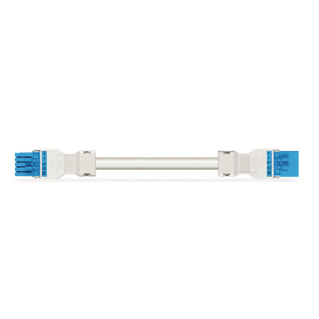 pre-assembled interconnecting cable; Eca; Socket/plug; 5-pole; Cod. I; H05Z1Z1-F 5G 1.5 mm²; 1 m; 1,50 mm²; blue