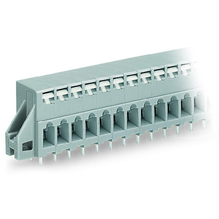 PCB terminal block; push-button; 2.5 mm²; Pin spacing 5 mm; 4-pole; CAGE CLAMP®; clamping collar; 2,50 mm²; gray