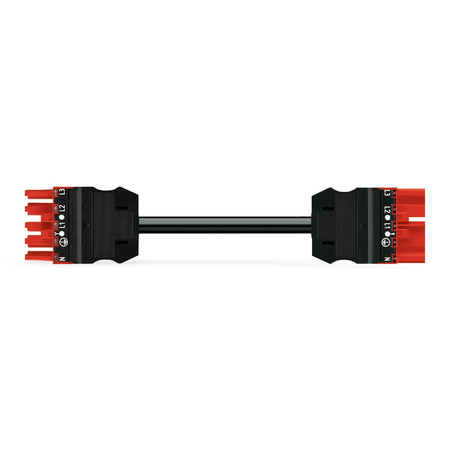 pre-assembled interconnecting cable; Eca; Socket/plug; 5-pole; Cod. P; H05Z1Z1-F 5G 1.5 mm²; 2 m; 1,50 mm²; red