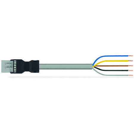 pre-assembled connecting cable; Eca; Plug/open-ended; 5-pole; Cod. B; 4m; 1,50 mm²; gray