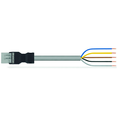 pre-assembled connecting cable; Eca; Plug/open-ended; 5-pole; Cod. B; 8 m; 1,00 mm²; gray