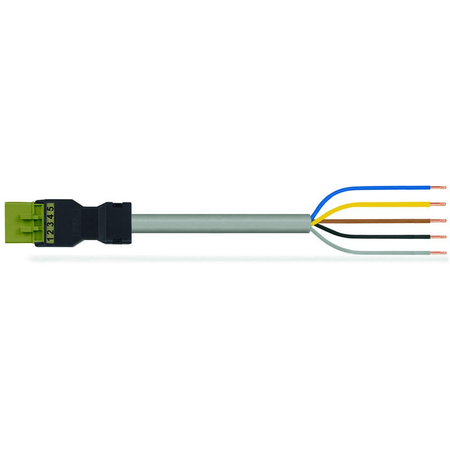 pre-assembled connecting cable; Eca; Plug/open-ended; 5-pole; Cod. B; 4m; 1,00 mm²; light green