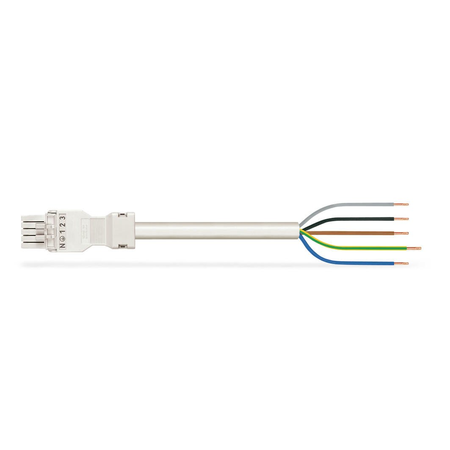 pre-assembled connecting cable; Eca; Socket/open-ended; 5-pole; Cod. A; H05VV-F 5G 1.5 mm²; 7 m; 1,50 mm²; white