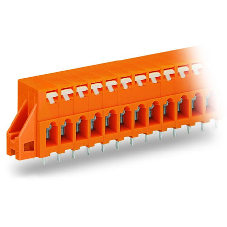 PCB terminal block; push-button; 2.5 mm²; Pin spacing 5.08 mm; 3-pole; CAGE CLAMP®; clamping collar; 2,50 mm²; orange