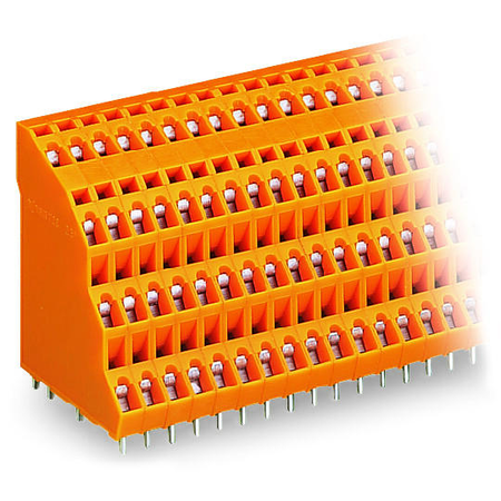 Quadruple-deck PCB terminal block; 2.5 mm²; Pin spacing 5.08 mm; 4 x 24-pole; CAGE CLAMP®; 2,50 mm²; orange