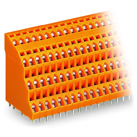 Quadruple-deck PCB terminal block; 2.5 mm²; Pin spacing 5.08 mm; 4 x 3-pole; CAGE CLAMP®; 2,50 mm²; orange