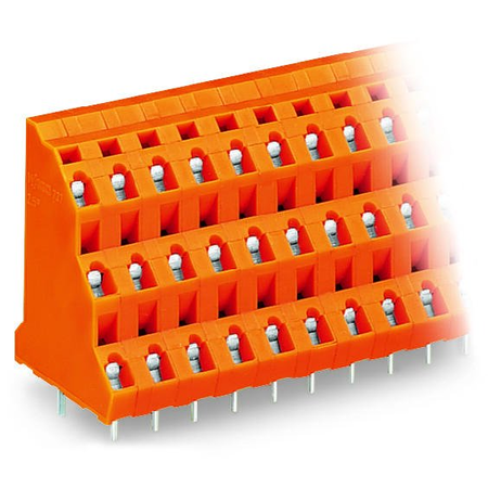 Triple-deck PCB terminal block; 2.5 mm²; Pin spacing 7.62 mm; 3 x 12-pole; CAGE CLAMP®; 2,50 mm²; orange