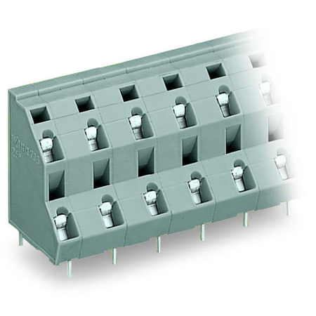 Double-deck PCB terminal block; 2.5 mm²; Pin spacing 10 mm; 2 x 12-pole; CAGE CLAMP®; 2,50 mm²; gray