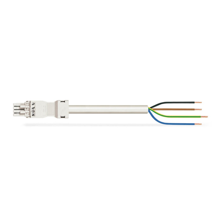 pre-assembled connecting cable; Eca; Socket/open-ended; 4-pole; Cod. A; H05VV-F 4G 1.5 mm²; 8 m; 1,50 mm²; white