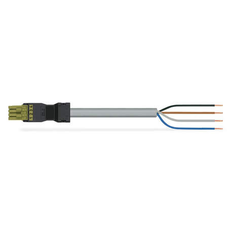 pre-assembled connecting cable; Eca; Socket/open-ended; 4-pole; Cod. B; Control cable 4 x 1.0 mm²; 5 m; 1,00 mm²; light green