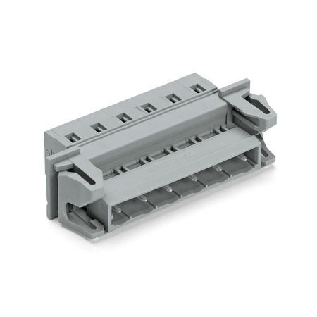 1-conductor male connector; Snap-in flange; 2.5 mm²; Pin spacing 7.5 mm; 13-pole; 2,50 mm²; gray