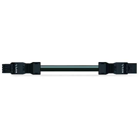 pre-assembled interconnecting cable; Eca; Socket/plug; 4-pole; Cod. A; H05VV-F 4G 1.5 mm²; 2 m; 1,50 mm²; black