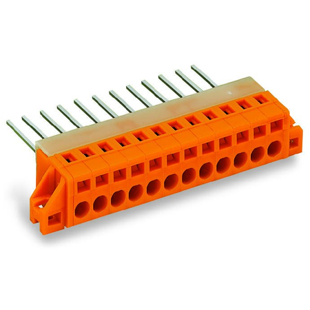 Feedthrough terminal block; Plate thickness: 1.5 mm; 2.5 mm²; Pin spacing 5.08 mm; 5-pole; CAGE CLAMP®; orange