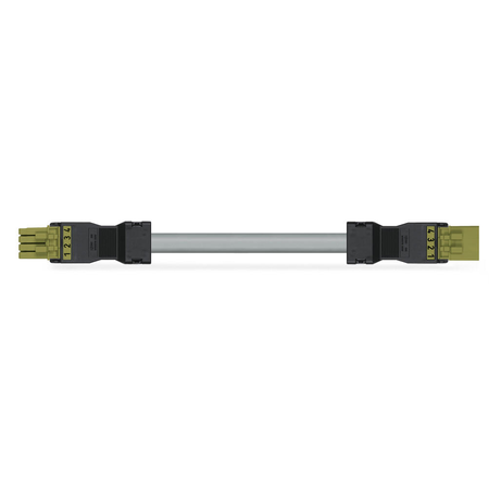 pre-assembled interconnecting cable; Eca; Socket/plug; 4-pole; Cod. B; Control cable 4 x 1.0 mm²; 8 m; 1,00 mm²; light green