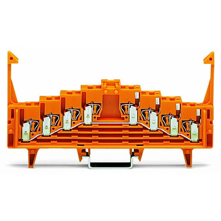 4-level same potential terminal block; for 35 x 15 mounting rail; 1,50 mm²; orange