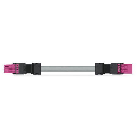 pre-assembled interconnecting cable; Eca; Socket/plug; 4-pole; Cod. B; Control cable 4 x 1.0 mm²; 5 m; 1,00 mm²; pink