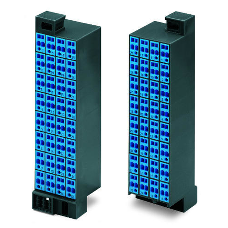 Matrix patchboard; 32-pole; Marking 33-64; suitable for Ex i applications; Color of modules: blue; Module marking, side 1 and 2 vertical; for 19 racks; 1,50 mm²; dark gray