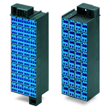 Matrix patchboard; 32-pole; Marking 33-64; suitable for Ex i applications; Color of modules: blue; Module marking, side 1 and 2 vertical; 1,50 mm²; dark gray