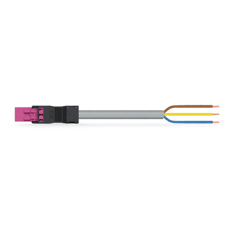 pre-assembled connecting cable; Eca; Plug/open-ended; 3-pole; Cod. B; 8 m; 1,50 mm²; pink