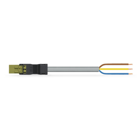 pre-assembled connecting cable; Eca; Plug/open-ended; 3-pole; Cod. B; 8 m; 1,00 mm²; light green