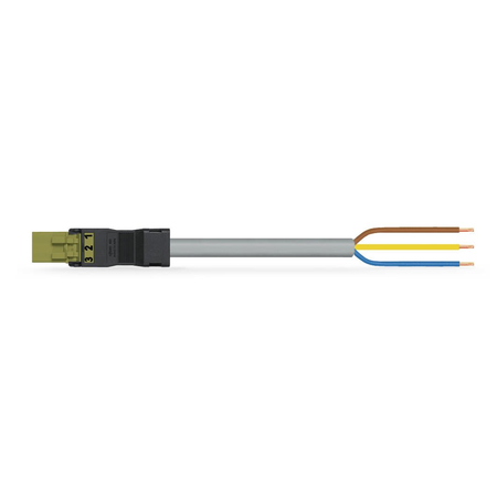 pre-assembled connecting cable; Eca; Plug/open-ended; 3-pole; Cod. B; 7 m; 1,00 mm²; light green