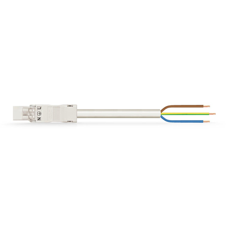 pre-assembled connecting cable; Eca; Plug/open-ended; 3-pole; Cod. A; 5 m; 1,00 mm²; white