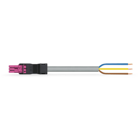 pre-assembled connecting cable; Eca; Socket/open-ended; 3-pole; Cod. B; 4m; 1,50 mm²; pink