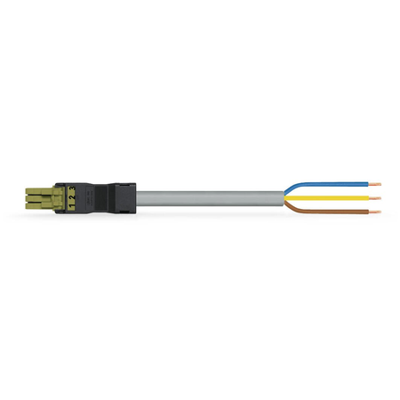 pre-assembled connecting cable; Eca; Socket/open-ended; 3-pole; Cod. B; 6 m; 1,00 mm²; light green