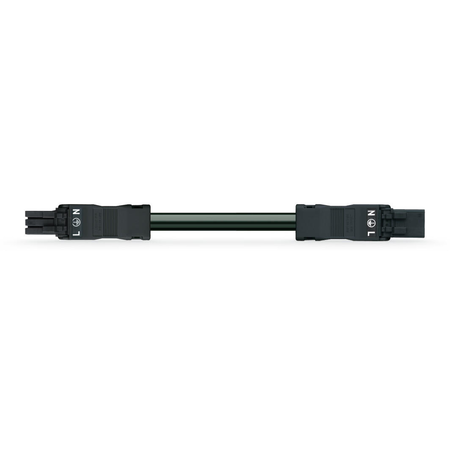 pre-assembled interconnecting cable; Eca; Socket/plug; 3-pole; Cod. A; H05Z1Z1-F 3G 1.0 mm²; 8 m; 1,00 mm²; black