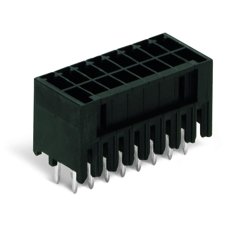 THR male header, 2-row; 0.8 x 0.8 mm solder pin; straight; 100% protected against mismating; Pin spacing 3.5 mm; 2 x 15-pole; black